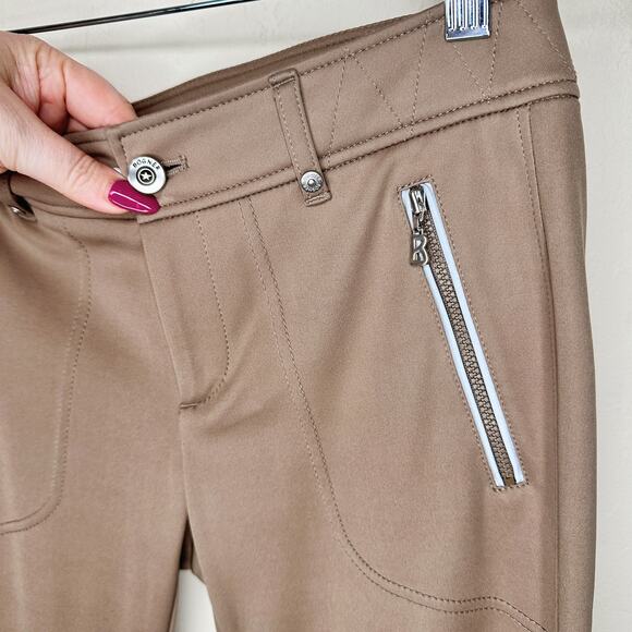 NWOT Bogner Gele Tan Khaki Mid Rise Embroidered Slim Straight Leg Golf Pants 4 - Picture 5 of 16